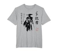 Ghost of Yotei Atsu Sketch Distressed Wanted Poster Camiseta, Hombre Tallas Grandes, Gris Jaspeado, 3X Alto