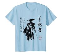 Ghost of Yotei Atsu Sketch Distressed Wanted Poster Camiseta, Niños, Azul Bebé, 12 años