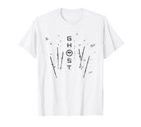 Ghost of Yotei Swords and Falling Leaves Black & White Art Camiseta