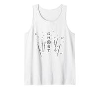Ghost of Yotei Swords and Falling Leaves Black & White Art Camiseta sin Mangas