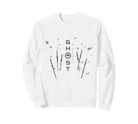 Ghost of Yotei Swords and Falling Leaves Black & White Art Sudadera