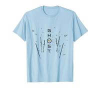 Ghost of Yotei Swords and Falling Leaves Black & Yellow Art Camiseta, Hombre, Azul Bebé, 3XL