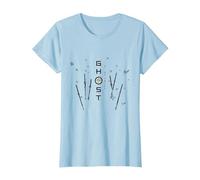 Ghost of Yotei Swords and Falling Leaves Black & Yellow Art Camiseta, Mujer, Azul Bebé, S