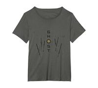 Ghost of Yotei Swords and Falling Leaves Black & Yellow Art Camiseta, Mujer Tallas Grandes, Asfalto, 4XL Grande