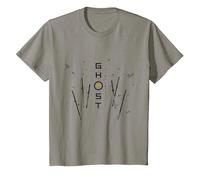 Ghost of Yotei Swords and Falling Leaves Black & Yellow Art Camiseta, Niños, Pizarra, 6 años