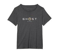 Ghost of Yotei White Lettering Gingko Leaf Logo Video Game Camiseta, Mujer Tallas Grandes, Jaspeado Oscuro, 3XL Grande