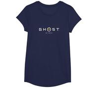 Ghost of Yotei White Lettering Gingko Leaf Logo Video Game Camiseta, Niñas, Azul Marino, L