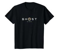 Ghost of Yotei White Lettering Gingko Leaf Logo Video Game Camiseta, Niños, Negro, 2 años