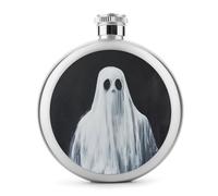 Ghost on Dark - Petaca de acero inoxidable para licor, botella de vino portátil de bolsillo redondo para bebida, 5 onzas