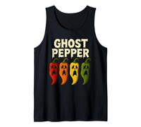 Ghost Pepper Chili Picante Hot Halloween Ghost Pepper Camiseta sin Mangas