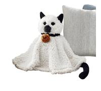 Ghost Pillow, Cat Plush, 6.3x11.42x5.51 Inches Halloween Toy, Stuffed Sleeping Cushion with Soft Texture and Cute Design, Cozy Companion for Girls, Boys, Birthday, Party, Holiday Decoration, Nap Time