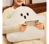 Ghost Plush Cushion - Halloween Decorative Pillow, Cute Character Shape Accent, Plush Throw Pillow, Charming Holiday Room Decoration | for Bedroom Lounge Couch Autumn Home Celebration Setup