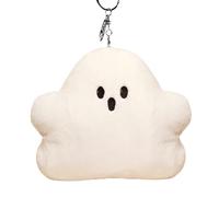 Ghost Plush Pillow - Cute Halloween Ghost Cushion | Soft Milk Velvet & PP Cotton | Stuffed Spooky Toy with Keychain | Decorative Pillow for Bed, Couch & Room Décor | Small to Large