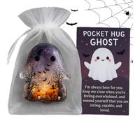 Ghost Pocket Cards, Resin Mini Healing Charm | Cute Portable 4 x 4 cm 15 g Greeting, This Small Keepsake Provides Positive Enfoement For Friends And Family