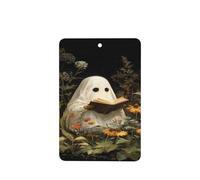 Ghost Reading Books In The Garden - Ambientadores para coche, 4 unidades, tarjetas perfumadas colgantes, tarjetas perfumadas para coche, tabletas de aromaterapia