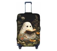 Ghost Reading Books in The Garden - Fundas elásticas para equipaje de viaje, a prueba de polvo, resistente a los arañazos, protector de maleta de 22 a 24 pulgadas