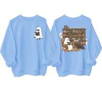 Ghost Reading Books - Sudadera con capucha para Halloween, bibliotecario, fantasma, para amantes de los libros, azul celeste, 3XL