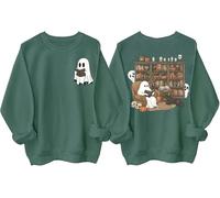 Ghost Reading Books - Sudadera con capucha para Halloween, bibliotecario, fantasma, para amantes de los libros, verde, XXL
