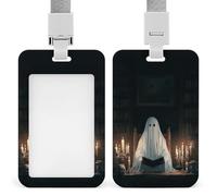 Ghost Reading in The Library - Soporte retráctil para tarjetas de identificación, protector de tarjetas, etiqueta de nombre para trabajo, oficina, médico, enfermera