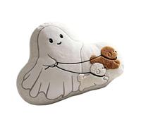 Ghost-Shaped Throw Pillow - Cute Plush Ghost Dog Walking Cushion