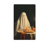 Ghost Sits at The Table - Placa de pared en blanco para interruptor de luz, decorativa, 1 banda, para cocina, baño, tamaño 11,4 x 7 cm