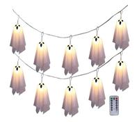 Ghost String Lights, LED Ghost Decorations Halloween String Lights, 10 unidades 8 modos Home Decor For Interior, Outside Decorations Holiday Party Living Room Bedroom Pathway