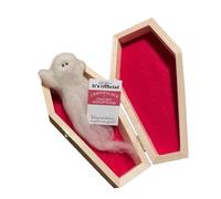 Ghost Stuffed Animal, Pocket-Sized Halloween Plush Doll, Mulit-Purpose Use, Spooky Soft Figurine Gift for Men Family Travel Birthday Haunted House Decor Bed Desk Car Shelf Couch, 5.91x2.99x1.97 inches