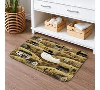 Ghost Town - Tapete de baño de secado rápido para Halloween, diseño vintage de casas embrujadas, absorbente, antideslizante, de franela, lavable, decorativo, 16 x 24 pulgadas