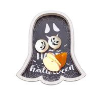 Ghost Tray Platter - Wooden Festive - Stylish Halloween Wooden Ghost Shaped | Wooden Ghost Shaped Serving Platter Kitchen Accessories | Snacks, Cookies, Halloween Candy Tray, Serving Board, Festive Ghost