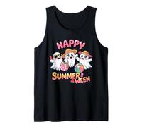 Ghost Watermelon Ice Cream Happy Summerween Halloween Spooky Camiseta sin Mangas