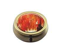 Ghost Woman Swinging Under Fall Branch Cliff Custom Round BronzeBox Pocket 2.1" - 3 compartimentosBox/Pastillero Bolsillo