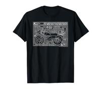 Ghostbusters Ecto-2 Motorcycle Blueprint and Infographic Camiseta