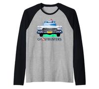 Ghostbusters Logo Ecto 1 New York NYC 80s 1984 Clásico de la película Camiseta Manga Raglan