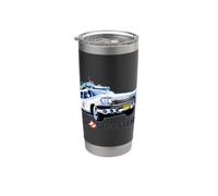 Ghostbusters Logo Ecto 1 New York NYC 80s 1984 Película Vintage Vaso térmico de acero inoxidable de doble pared