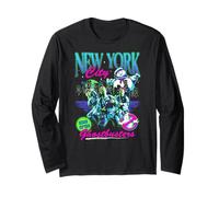 Ghostbusters Neon New York City Retro 80's Movie Manga Larga