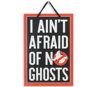 Ghostbusters No tengo miedo de que no hay fantasmas Hanging Metal Sign - Funny Ghostbusters Sign para sala de cine o decoracin de Halloween