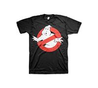 Ghostbusters Distressed Logo Hombre Camiseta Negro L 100% algodón Regular