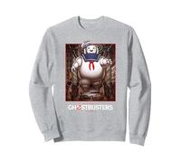 Ghostbusters Póster Cazafantasmas Versus Stay Puft Sudadera, Unisex para Adultos, Gris Jaspeado, XL