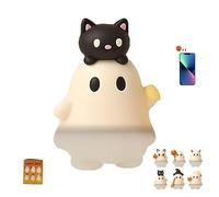 Ghostees Mystery Phone Buddy,Halloween Ghost Phone Buddy for Top of Phones,Mini Figure Cute Strong Adhesive Cling Decoration for All Smartphone (#B)