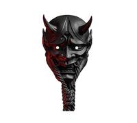 Ghostface Samurai Oni Prajna Mask - Full Face Japanese Assassin Costume Prop for Halloween, Carnival, and Cosplay