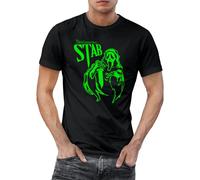 Ghostface Stab T-Shirt Top Slasher Thriller Horror Scary American Woodsboro Adolescente High School Ghost Mask Creepy 90's Phone Movie Cinema Film Regalo, Negro, 46