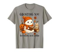 Ghosting You for Coffee and Books Fall Ghost Reading Boojee Camiseta