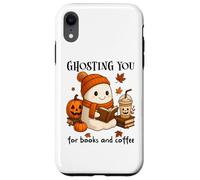 Ghosting You for Coffee and Books Fall Ghost Reading Boojee Carcasa para iPhone XR