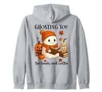 Ghosting You for Coffee and Books Fall Ghost Reading Boojee Sudadera con Capucha