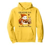 Ghosting You for Coffee and Books Fall Ghost Reading Boojee Sudadera con Capucha