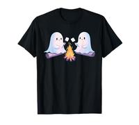 Ghostly Campfire Asar Malvaviscos Halloween Camp Fire Camiseta