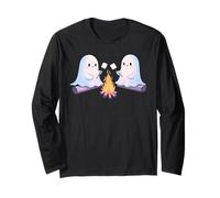 Ghostly Campfire Asar Malvaviscos Halloween Camp Fire Manga Larga