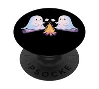 Ghostly Campfire Asar Malvaviscos Halloween Camp Fire PopSockets PopGrip Adhesivo