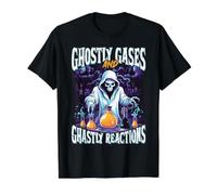 Ghostly Gases and Ghastly Reactions Halloween Science Camiseta gráfica económica, Hombre, Negro, S