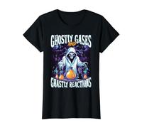 Ghostly Gases and Ghastly Reactions Halloween Science Camiseta gráfica económica, Mujer, Negro, S